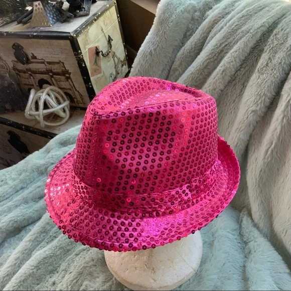 Mob Museum Fedora Pink Sequins - Picture 7 of 10